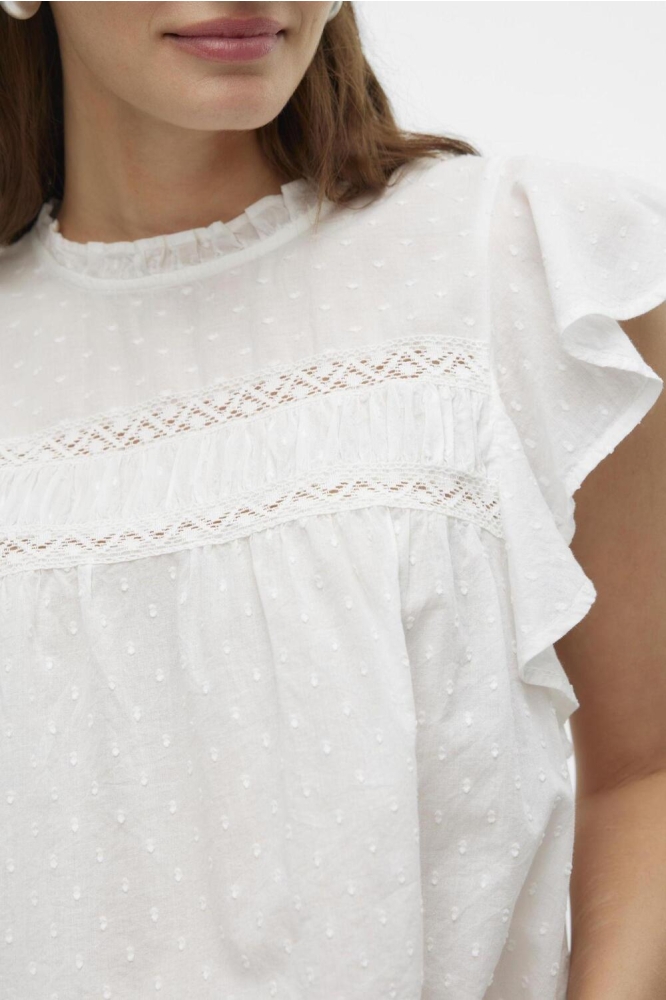 VMTRINE SL LACE TOP WVN NOOS 10301205 Snow White
